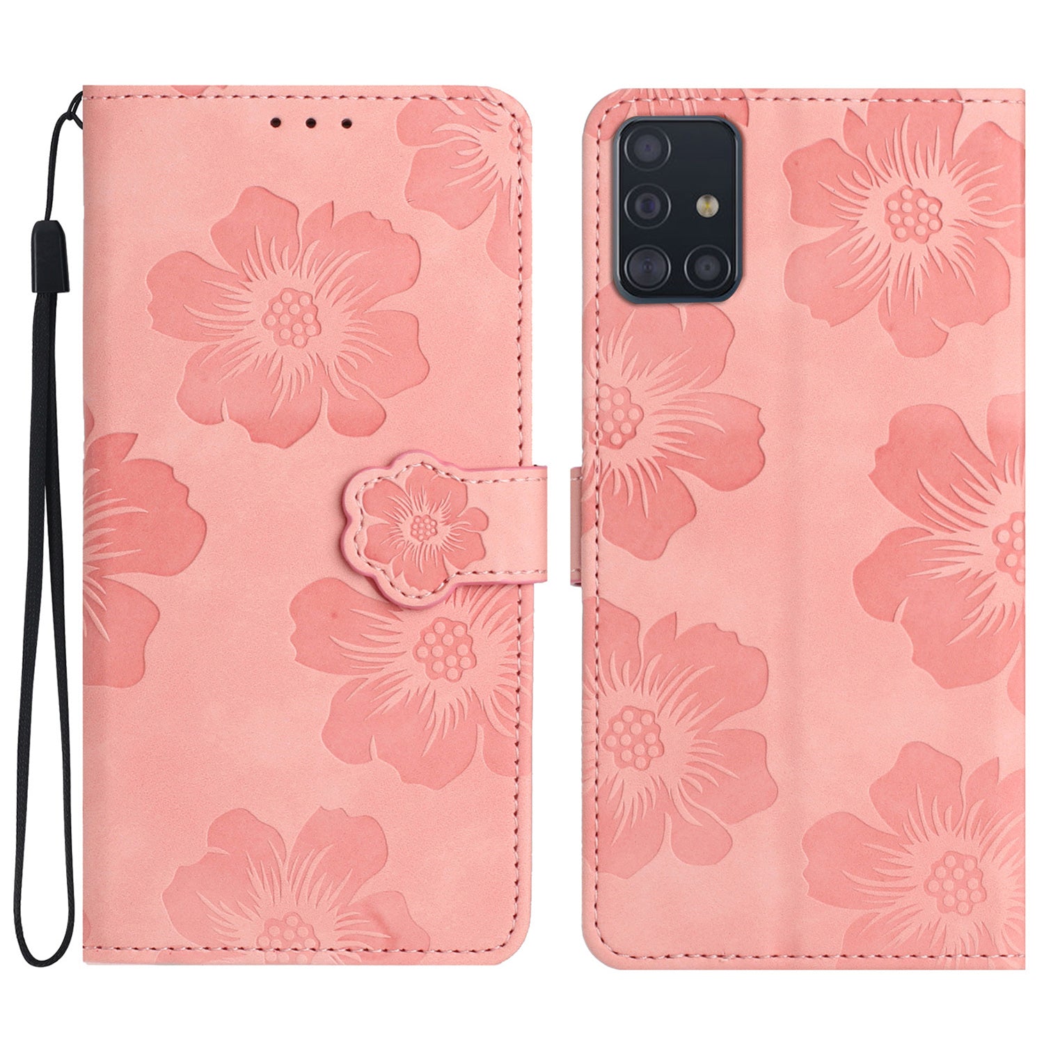 For Samsung Galaxy A71 4G SM-A715 Flowers Imprinted Phone Cover Leather Case with Stand Wallet For Samsung Galaxy A71 4G SM-A715 Flowers Imprinted Phone Cover Leather Case with Stand Wallet